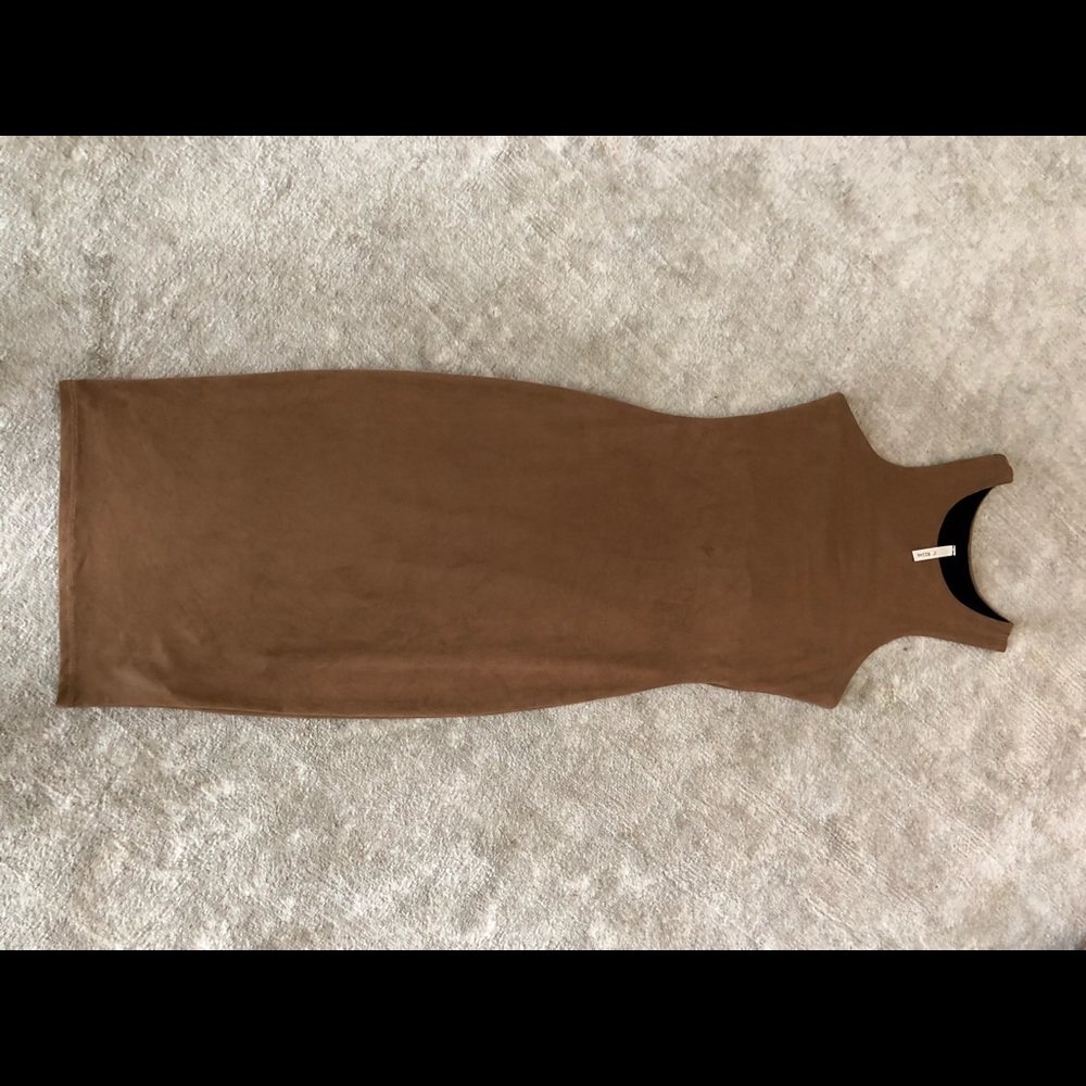 Camel suede dress